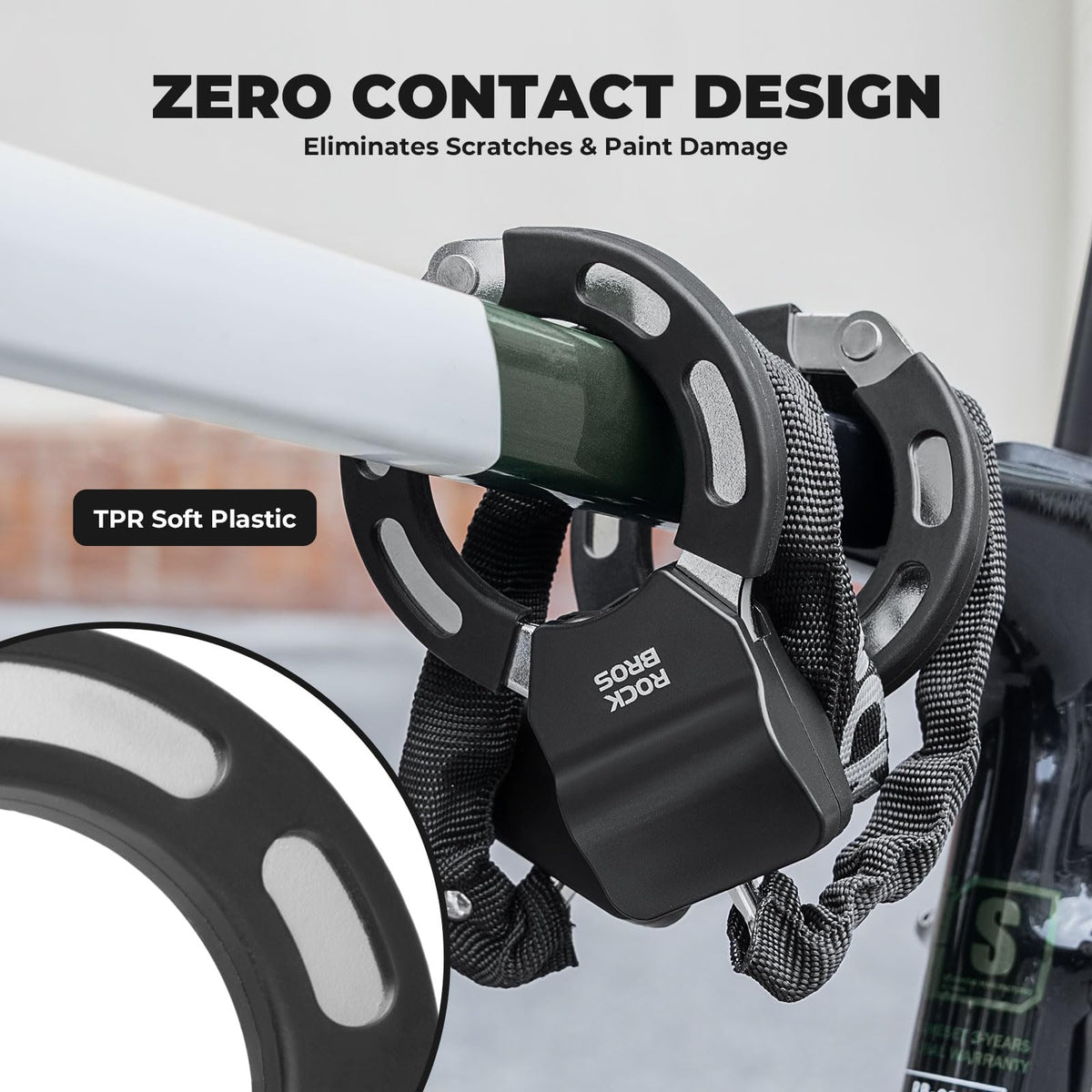 ROCKBROS Bike Scooter Lock Square Chain Lock Multi-Purpose with 2 Keys