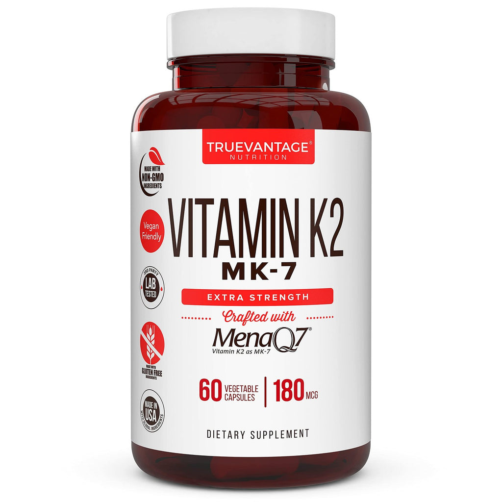 Truevantage Vitamin K2 MK-7 180 mcg MenaQ7-60 Vegetable Capsules