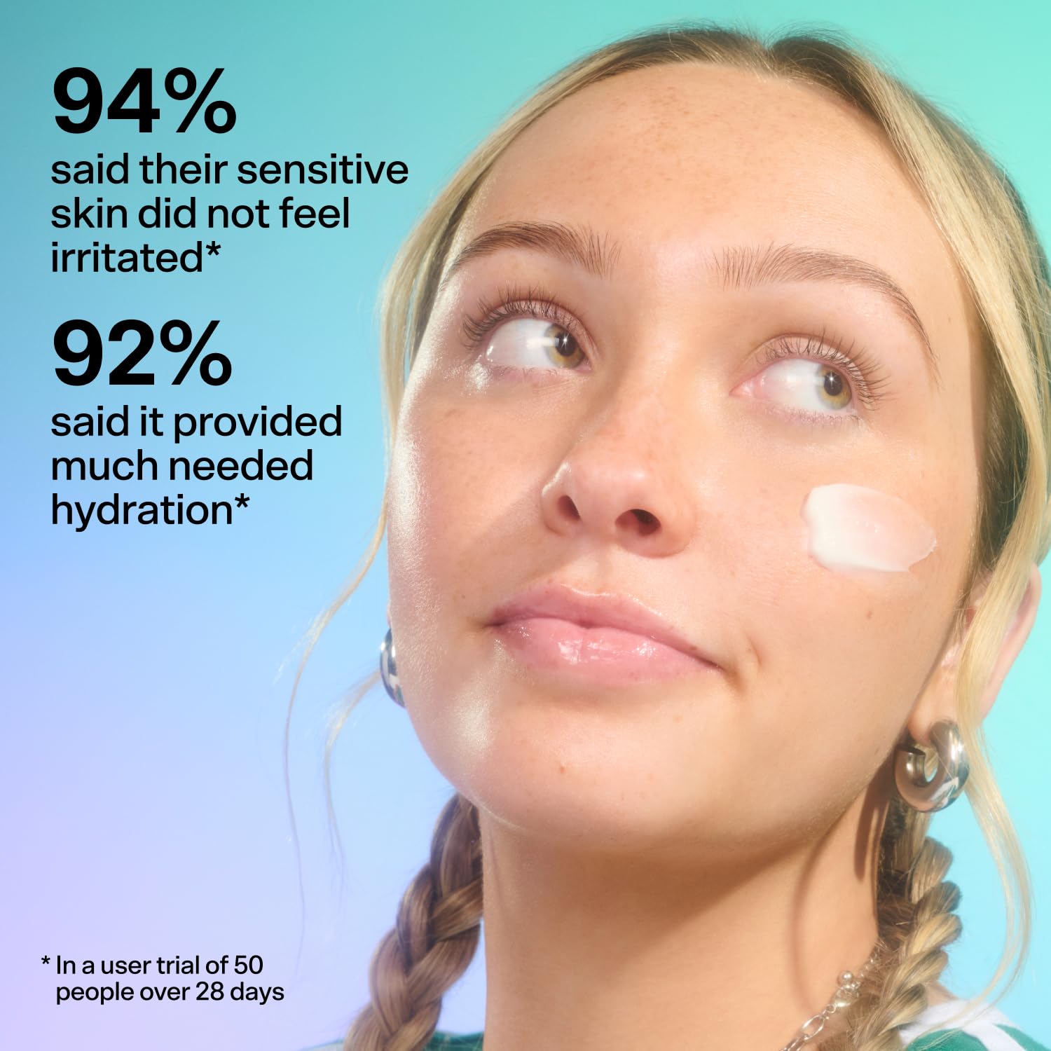 Bubble Skincare Slam Dunk Hydrating Face Moisturizer - Travel Size Lightweight Face Lotion with Vitamin E + Aloe Vera - Daily Facial Moisturizer for Normal + Dry Skin with Blue Light Protection (50ml)