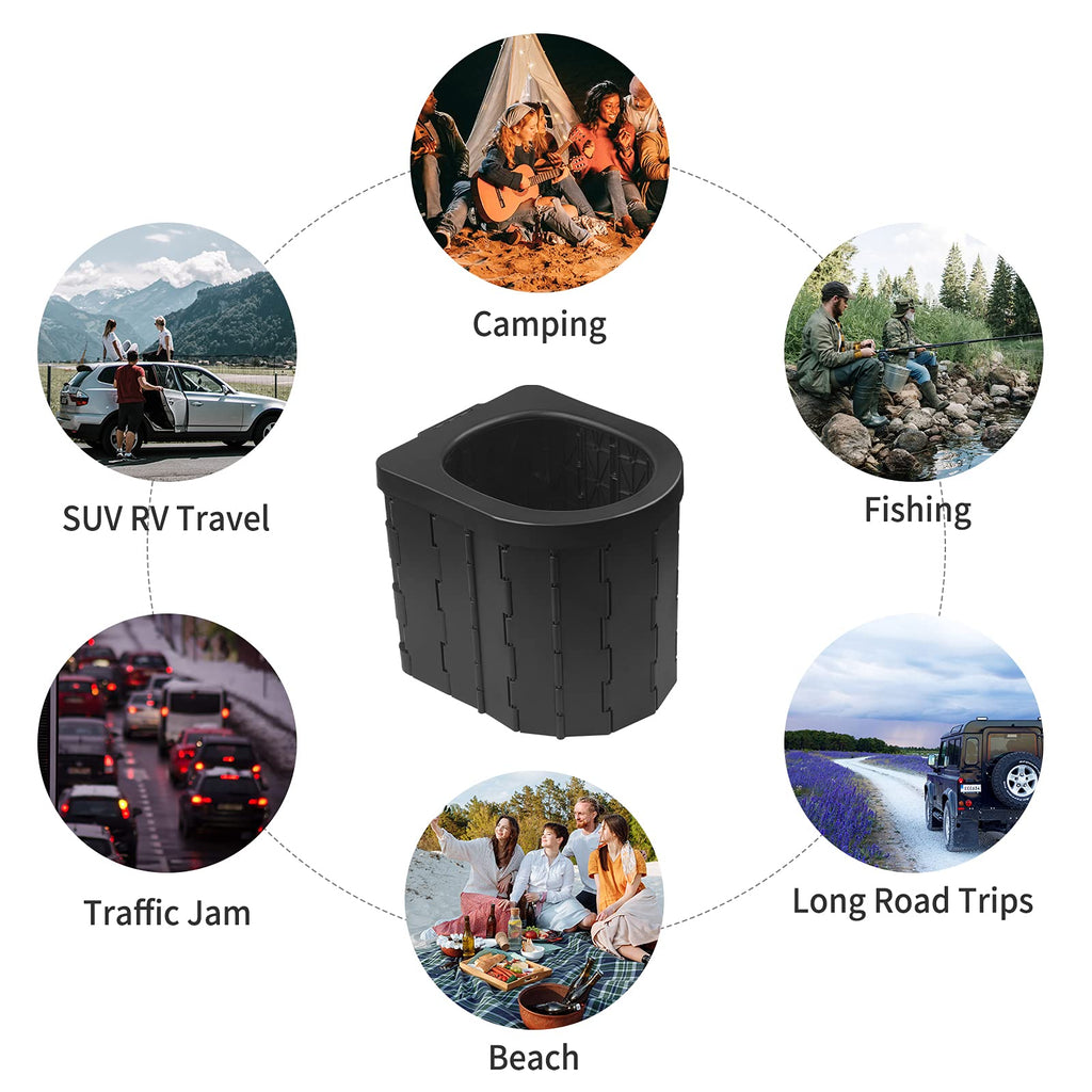 Portable Toilet for Camping, Potty Adults, Porta Travel Commode Bucket Car, Travel, Outdoor, Hiking, Backpack, Trips, Tent, Boat, Beach, Traffic Jam, Home