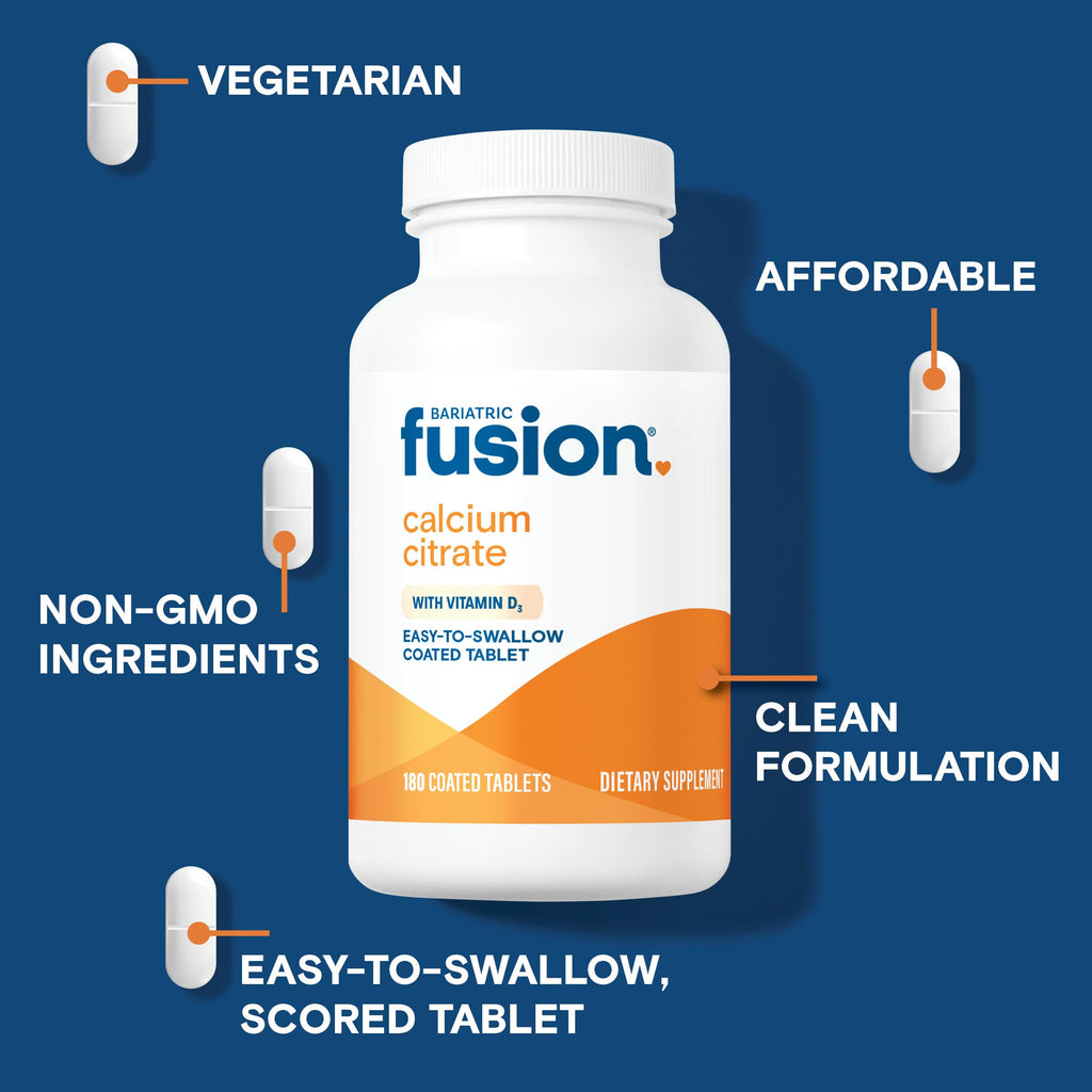 Bariatric Fusion Calcium Citrate with Vitamin D3, 180 Tablets