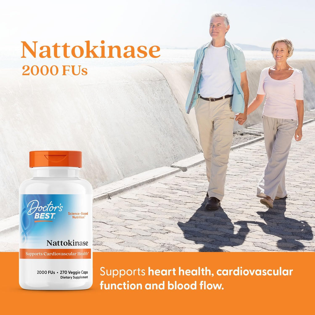 Buy now Doctor's Best Nattokinase, Non-GMO, Vegan, Gluten Free, 270 Veggie Caps at indiglob india