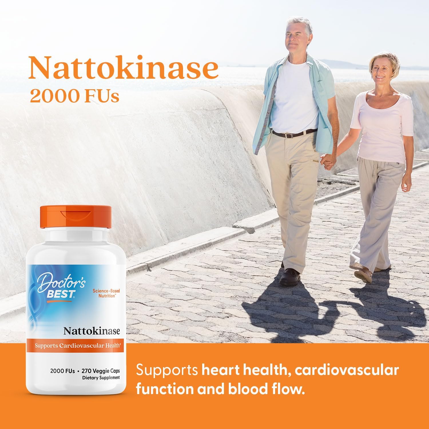 Buy now Doctor's Best Nattokinase, Non-GMO, Vegan, Gluten Free, 270 Veggie Caps at indiglob india