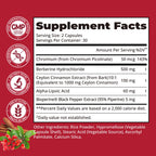 5-in-1 Berberine 500mg with Ceylon Cinnamon, 60 Vegan Capsules