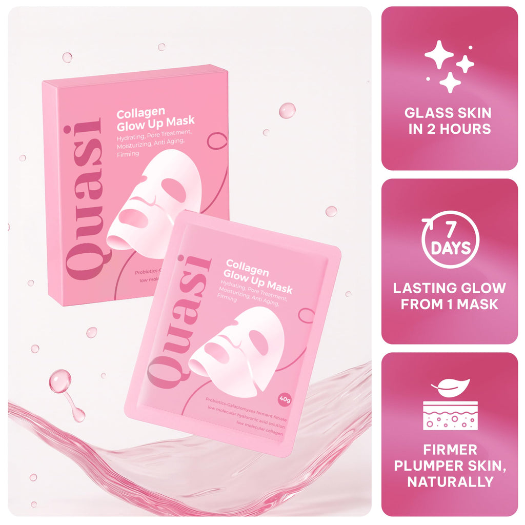 Bio-Collagen Face Mask Overnight – Hydrating Korean Sheet Mask – Niacinamide & Low Molecular Collagen – Firming & Smoothing Skincare for All Skin Types – 4 Masks