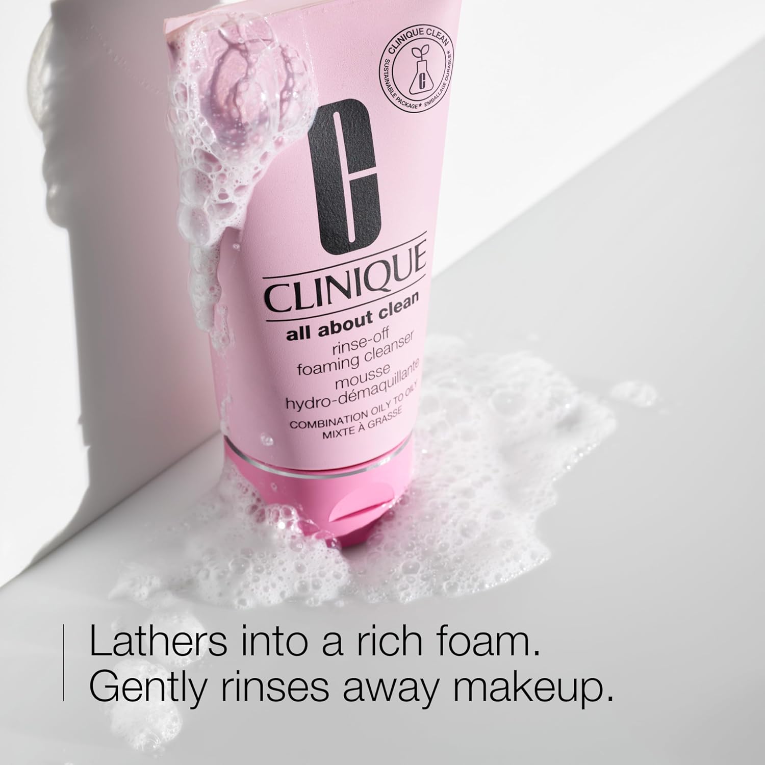 Buy now Clinique All About Clean Rinse-Off Foaming Face Wash | Face Cleanser With Hyaluronic Acid + Glycerin For Oily Skin Types | Dissolves Makeup + Sunscreen at indiglob india