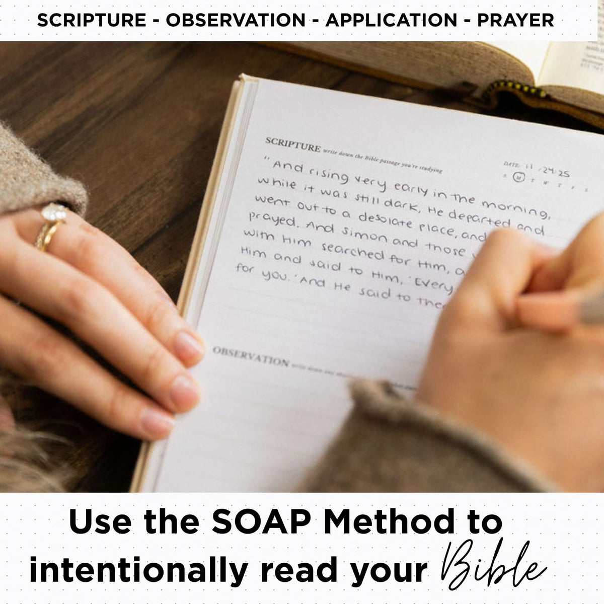 Mr. Pen- Abide SOAP Bible Study Journal, A5, Hardcover Journal with 136 Pages