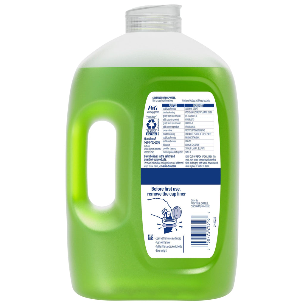 Dawn Ultra Dish Soap Refill Jug, Large Size Liquid Dishwashing Detergent, Powerful Dish Soap for Grease, Apple Blossom Scent, 67oz
