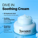 Torriden DIVE IN Hyaluronic Acid Soothing Cream 100ml (3.38 fl. oz) | Revitalizing Facial Moisturizer for Sensitive and Dry Skin | Hyaluronic Acid, Panthenol, Allantoin