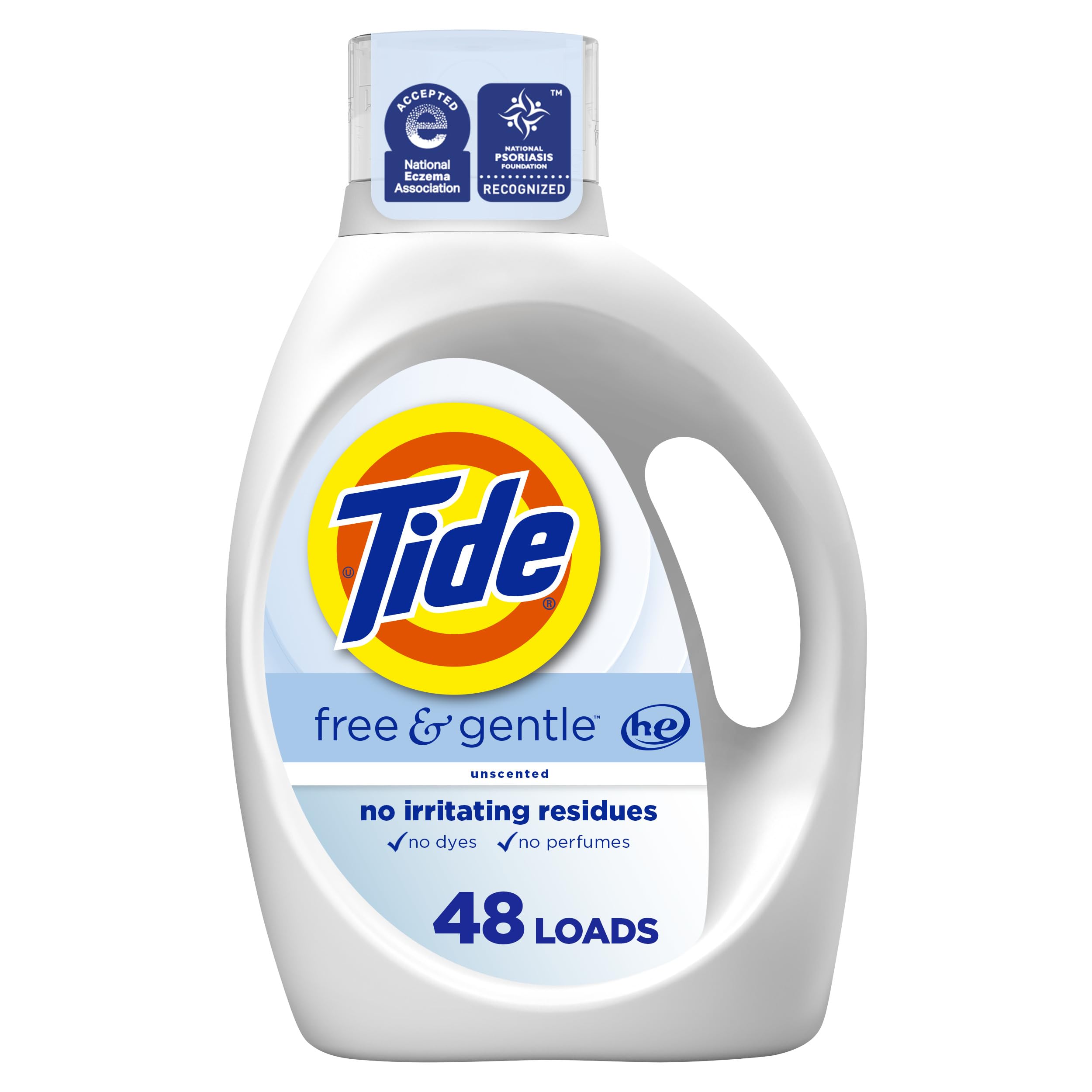Buy now Tide Free & Gentle Liquid Laundry Detergent, Unscented, 1.47 L (32 Loads) Unscented 63 Fl Oz (Pack of 1) at indiglob india