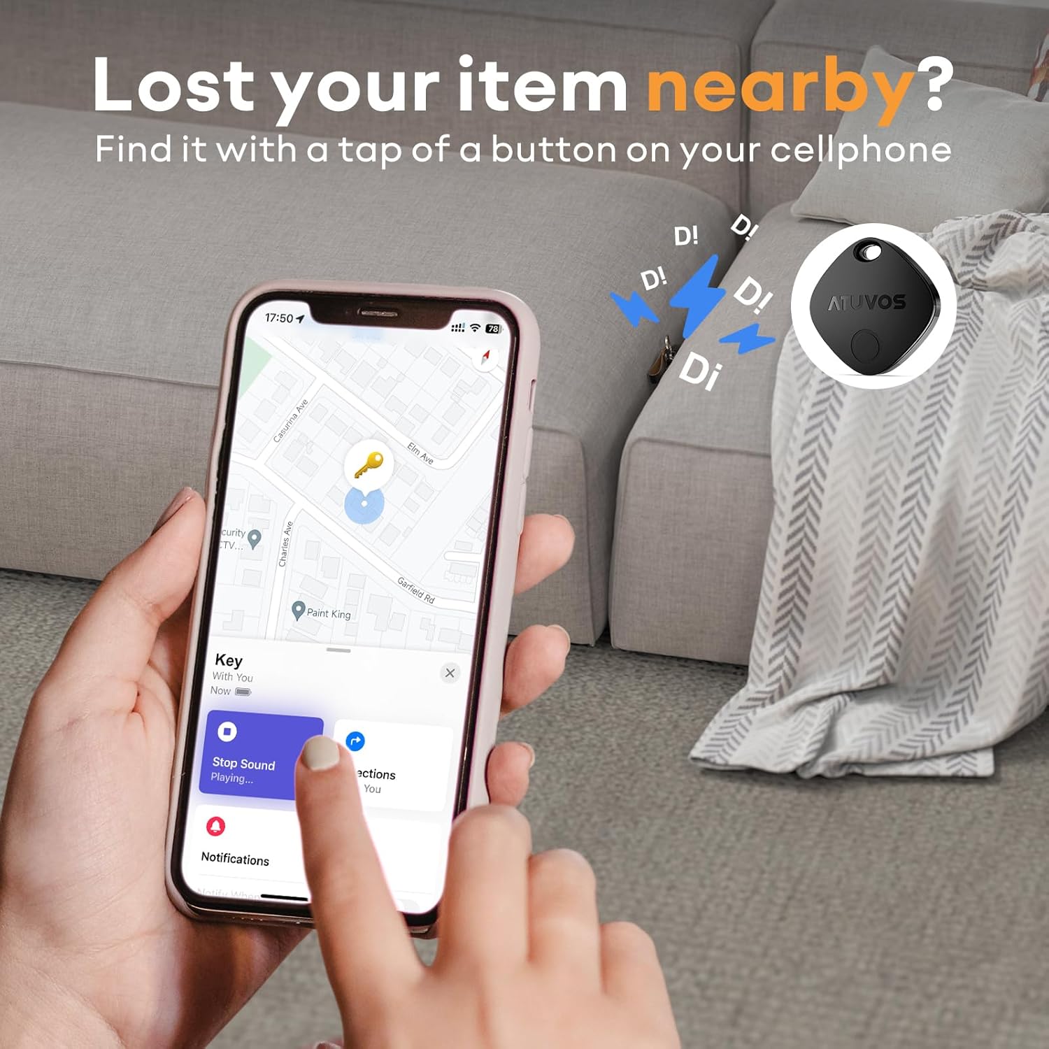 Buy now ATUVOS Air Tracker Tags-2 Pack, Bluetooth Luggage Tracker Works with Apple Find My APP (iOS Only, Not for Android), Keys Finder and Item Locator for Luggage, Backpack, Suitcases, Replaceable Battery at indiglob india