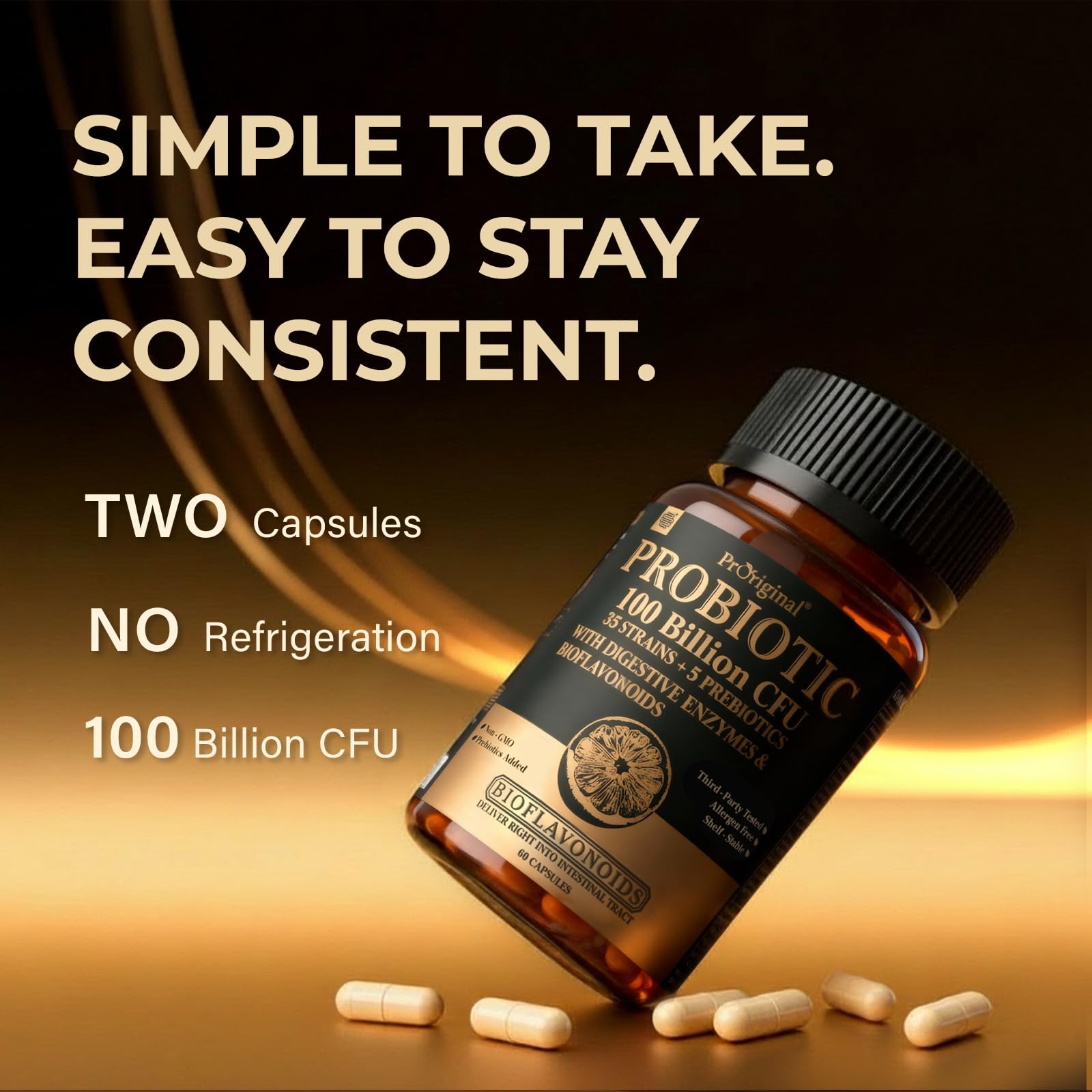 Probiotics for Women & Men, 100 Billion CFU Probiotic for Digestive, Gut & Immune Health - with Prebiotics, Bioflavonoids & Digestive Enzyme, 35 Strains Raw Probiotic Supplement, 180 Caps
