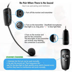 Buy now Bietrun Wireless Microphone Headset, UHF Wireless Headset Mic System, 160ft Range,1/8'' and 1/4'' Plug, for Speakers, Voice Amplifier, PA System(Not Supported AUX/iOS) at indiglob india