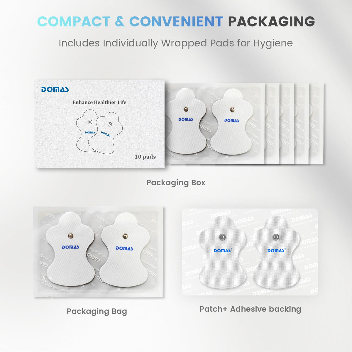 10 Pcs Replacement Pads Compatible with Omron TENS Units (PM500, PM400, PM3030), Not for Heat Pain Pro PM311/PM800