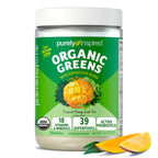 Purely Inspired Organic Green Powder Smoothie Mix, Unflavored (24 Servings) - Probiotics for Digestive Health with Spirulina & Chlorella for Gut Health - Vegan