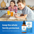 NutraChamps Organic Liquid Zinc Drops for Kids, Ionic Zinc Drops Enhanced with Vitamin C for Children, Sugar-Free 4 oz, Vegan & Non-GMO, Unflavored, 60 Servings, 2 Month Supply
