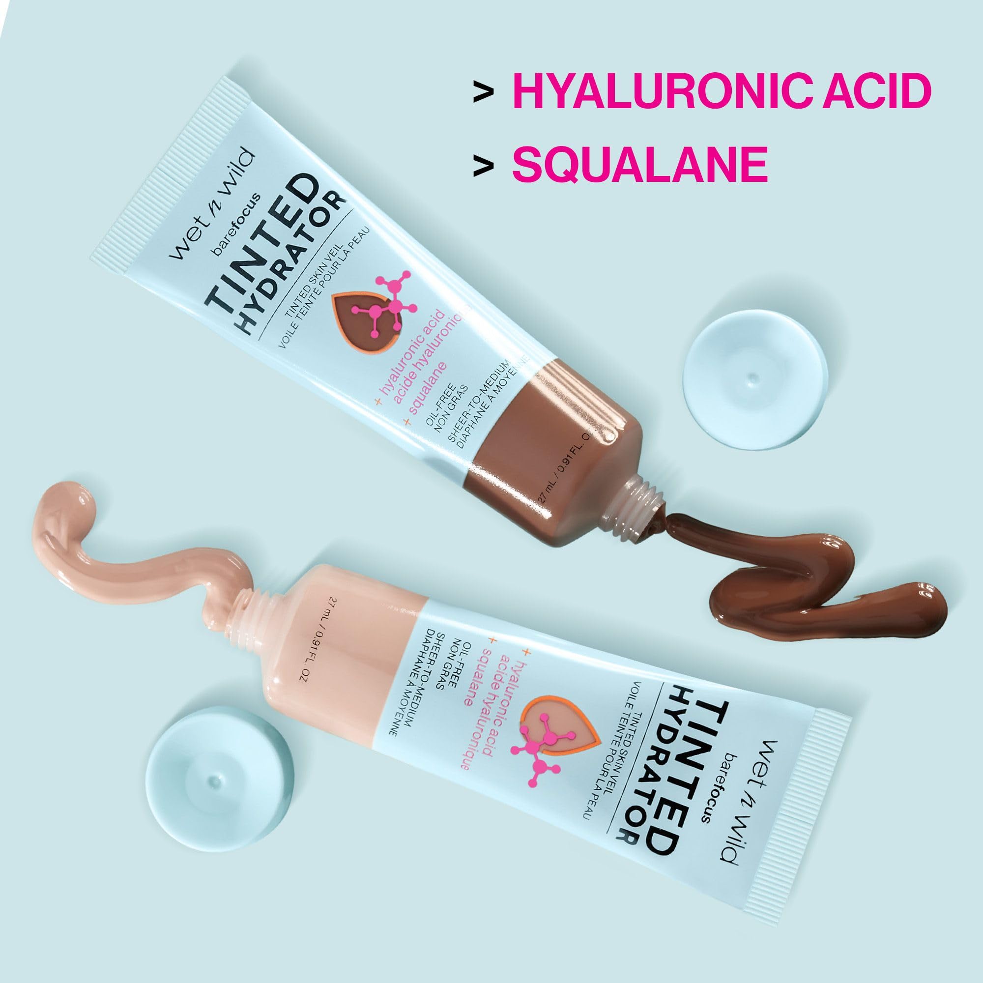 Buy now wet n wild Bare Focus Tinted Hydrator Tinted Skin Veil, Lightweight Buildable Coverage with Hyaluronic Acid & Vegan Squalane, Semi-Matte Finish, Cruelty-Free - Light at indiglob india