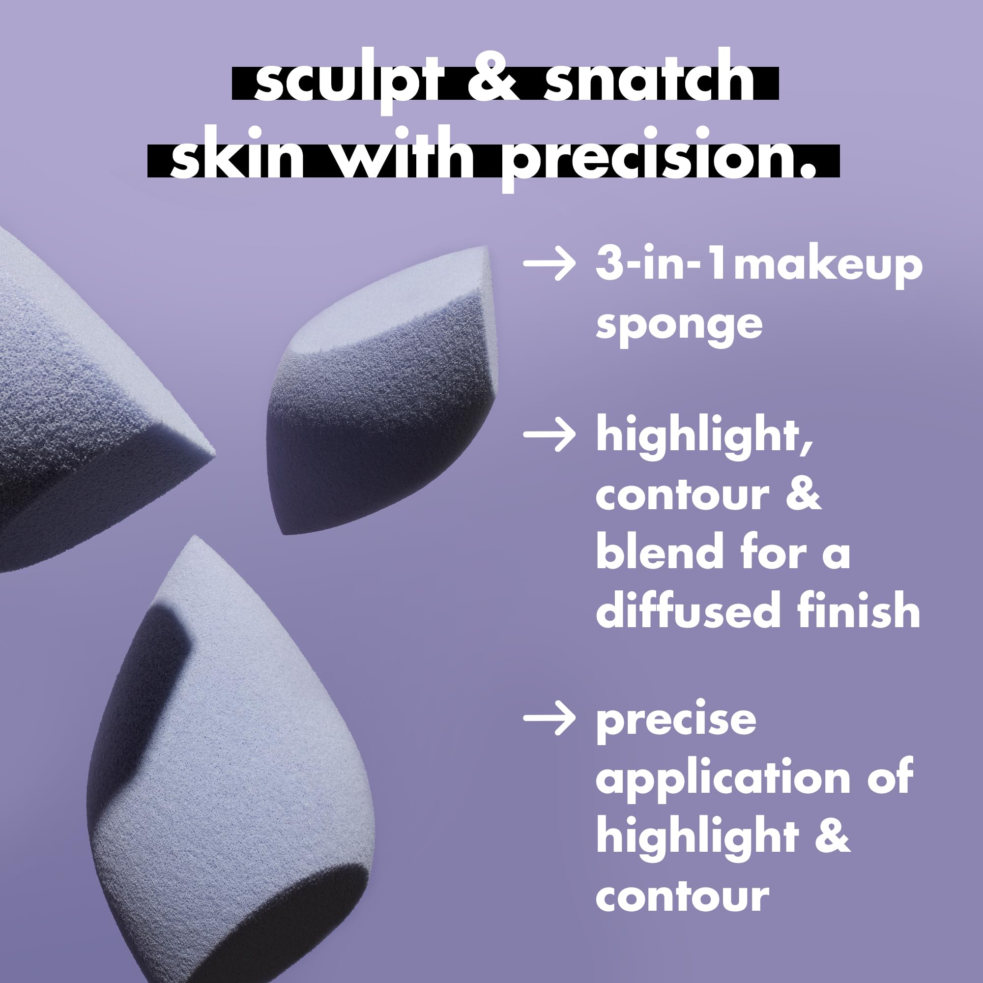 Buy now e.l.f. Precision Sculpting Sponge, 3-in-1 Sponge For Contouring & Blending To A Smooth Finish, Great For Cream & Powder Formulas, Vegan & Cruelty-Free at indiglob india