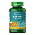 Puritan's Pride Turmeric Curcumin 500mg, 180 Rapid Release Capsules | Standarized to 95% Cucuminoids, Herbal Dietary Supplement for Antioxidant Health
