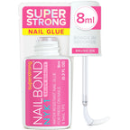 NYK1 Super Strong Nail Glue for Press On Nails, Nail Tips & Acrylics | 8ml | NailBond Brush On Nail Glue for Press Ons, Fake Nails & Acrylic Nails - Long Lasting, Max Strength, Mess-Free Application