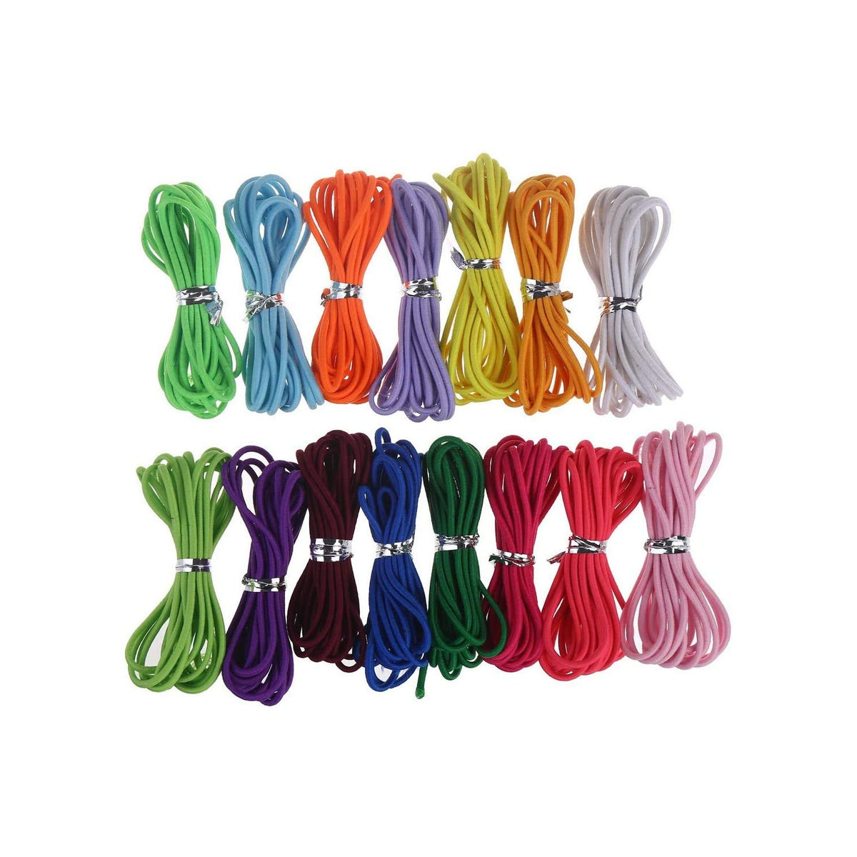 32 Yards 2mm Elastic Band Cord Bracelet String Rubber Rope 15 Colors 6.6ft/pcs for Bracelet,Beading,Jewelry Making by CCINEE