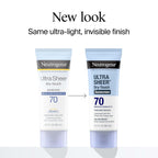 Buy now Neutrogena Ultra Sheer Dry-Touch Sunscreen Lotion SPF 70, Broad Spectrum, Water Resistant 80 Min, Oil-Free, Oxybenzone-Free, Non-Comedogenic, Matte Finish, Body Sunscreen, Travel Size 3 Fl Oz at indiglob india