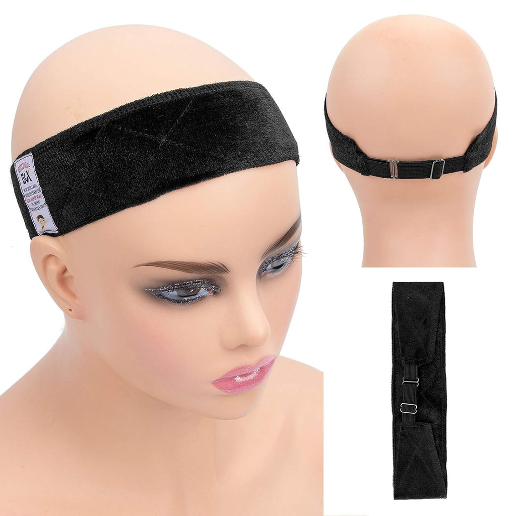Buy now GEX Wig Grip Band with Adjustable Elastic Closure Flexible Velvet No Slip Wig grip Headbands Cap for Wigs(Black) Black at indiglob india