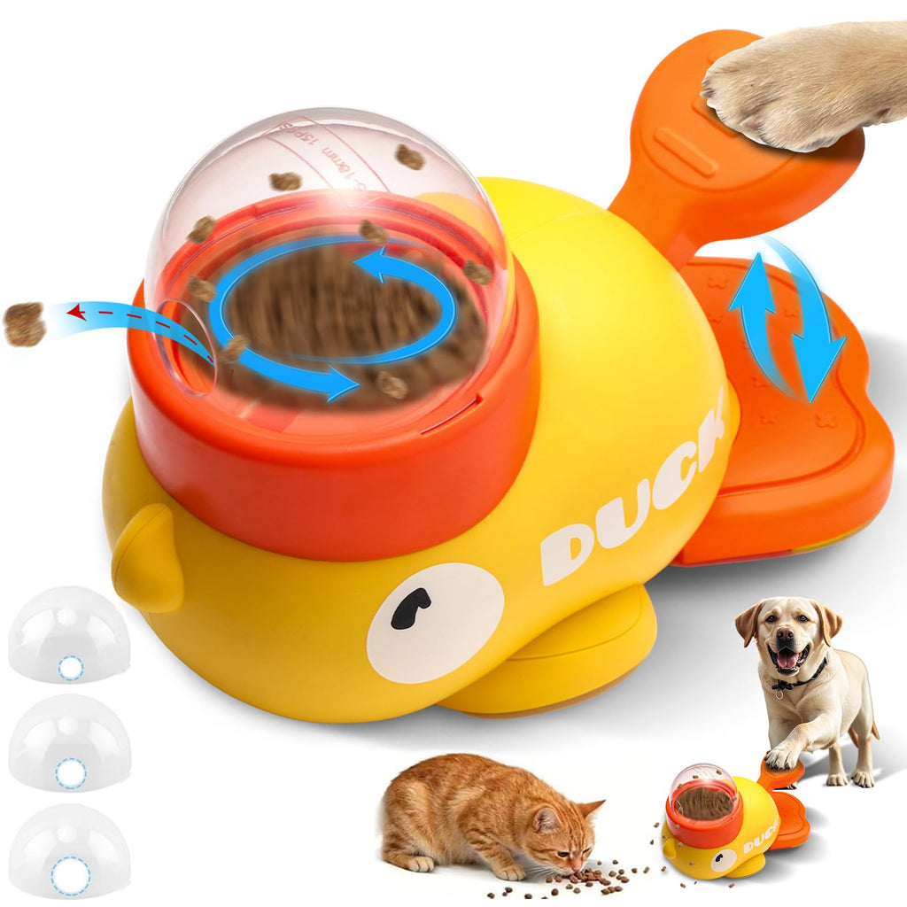 Duck Dog Slow Feeder Puzzle Toy, 3 Adjustable Openings, Treat Dispenser