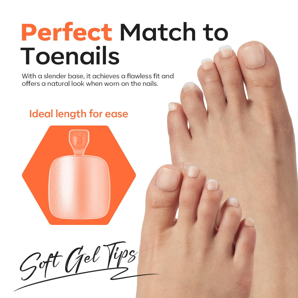 Modelones Short Almond Nail Tips set offers a natural fit, perfect for toenails. Verified by CuratCart for trust.