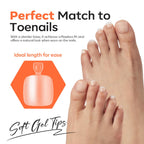 Modelones Short Almond Nail Tips set offers a natural fit, perfect for toenails. Verified by CuratCart for trust.