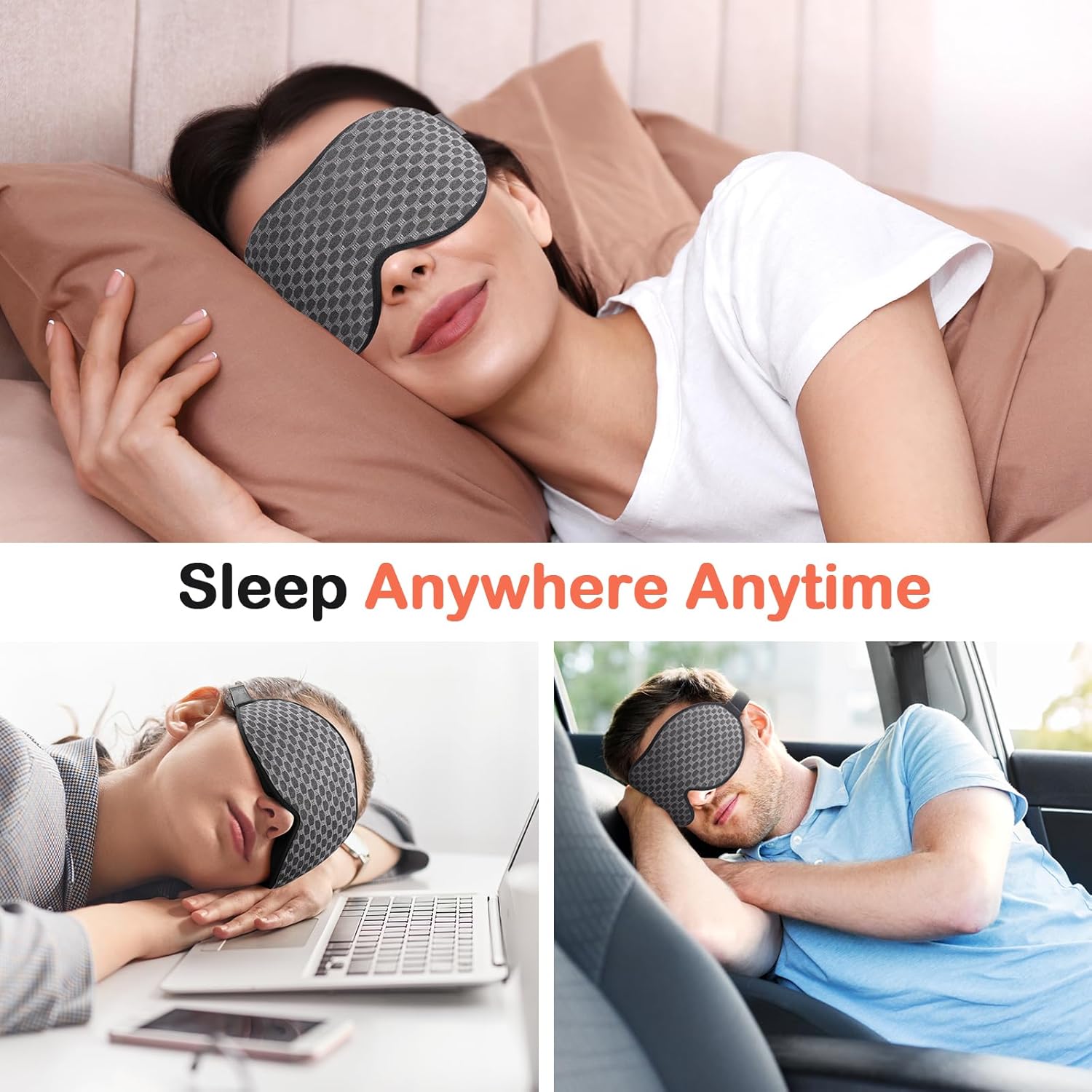 Buy now INNELO 3D Contoured Sleep Mask for Side Sleepers, 100% Light Blocking Sleeping Mask for Men & Women, Soft, No Pressure on Eyes, Airplane Blindfold for Travel, Night Eye Cover for Nap, Yoga, Grey at indiglob india