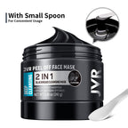 JVR Peel Off Face Mask, Charcoal Peel Off Black Mask, Facial Mask for Surface Cleansing For Men & Women, All Skin Types, 8.46 oz (240 g)