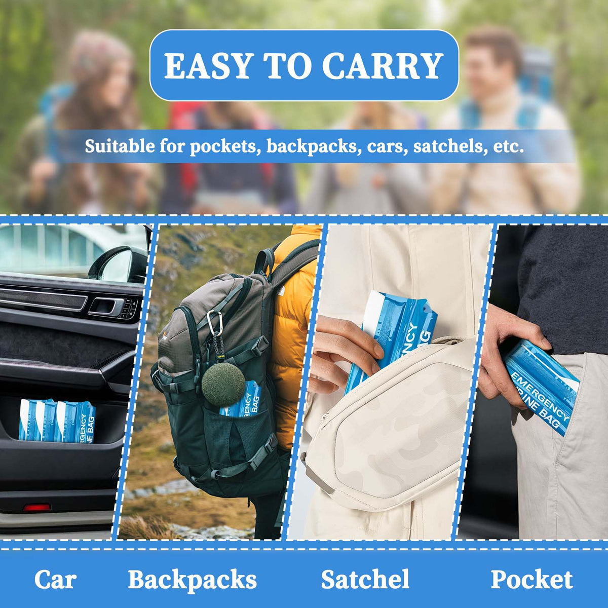12PCS Disposable Urine Bags,Leakproof Emergency Pee Bag for Travel