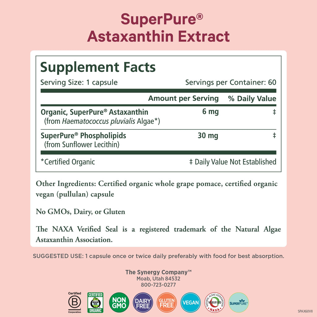 PURE SYNERGY SuperPure Astaxanthin Extract (60 Capsules)