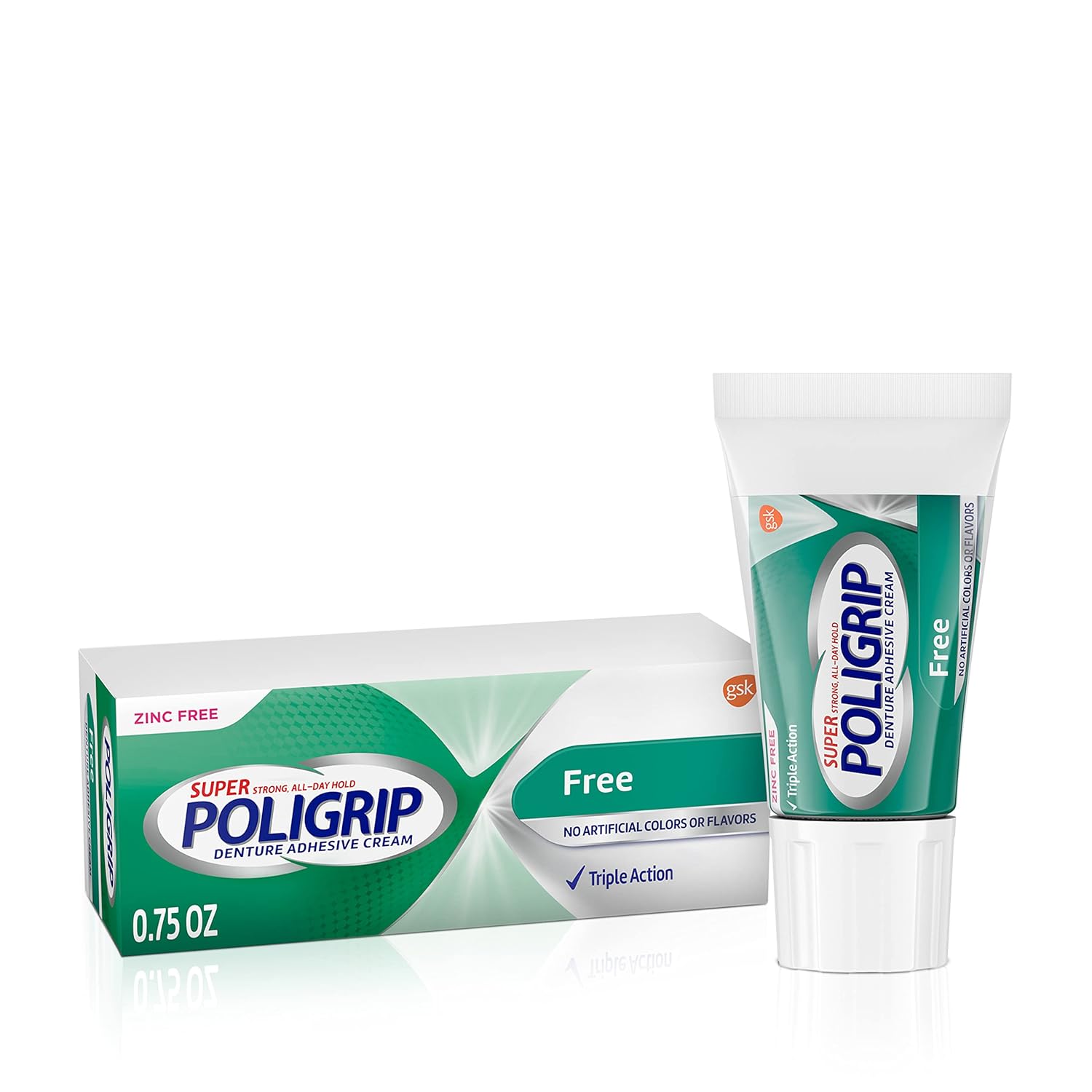 Buy now Super Poligrip Zinc Free Denture and Partials Adhesive Cream, 2.4-ounce Twin pack 0.75 Ounce at indiglob india