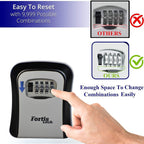 Box for Keys with Code, Wall Mount Combination Key Lock Box, 4-Digit Resettable, Weather-Resistant Outdoor Metal Lockbox, Large Capacity Key Safe