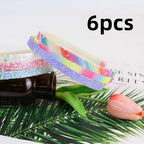 TKYPZY 6 Pack Glitter Headbands Thin Glitter Headband for Women Colorful Hair Accessories Plastic Sparkly Hairbands Sparkle Headband Bling Rainbow Hair Bands with Teeth Cute Non-Slip Head Band