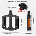 Universal Bike Pedals 9/16" Nylon Lightweight Non-Slip Bicycle Platform Pedals, Easy to Install, Fit Most Adult Mountain Bikes MTB, Durable Design