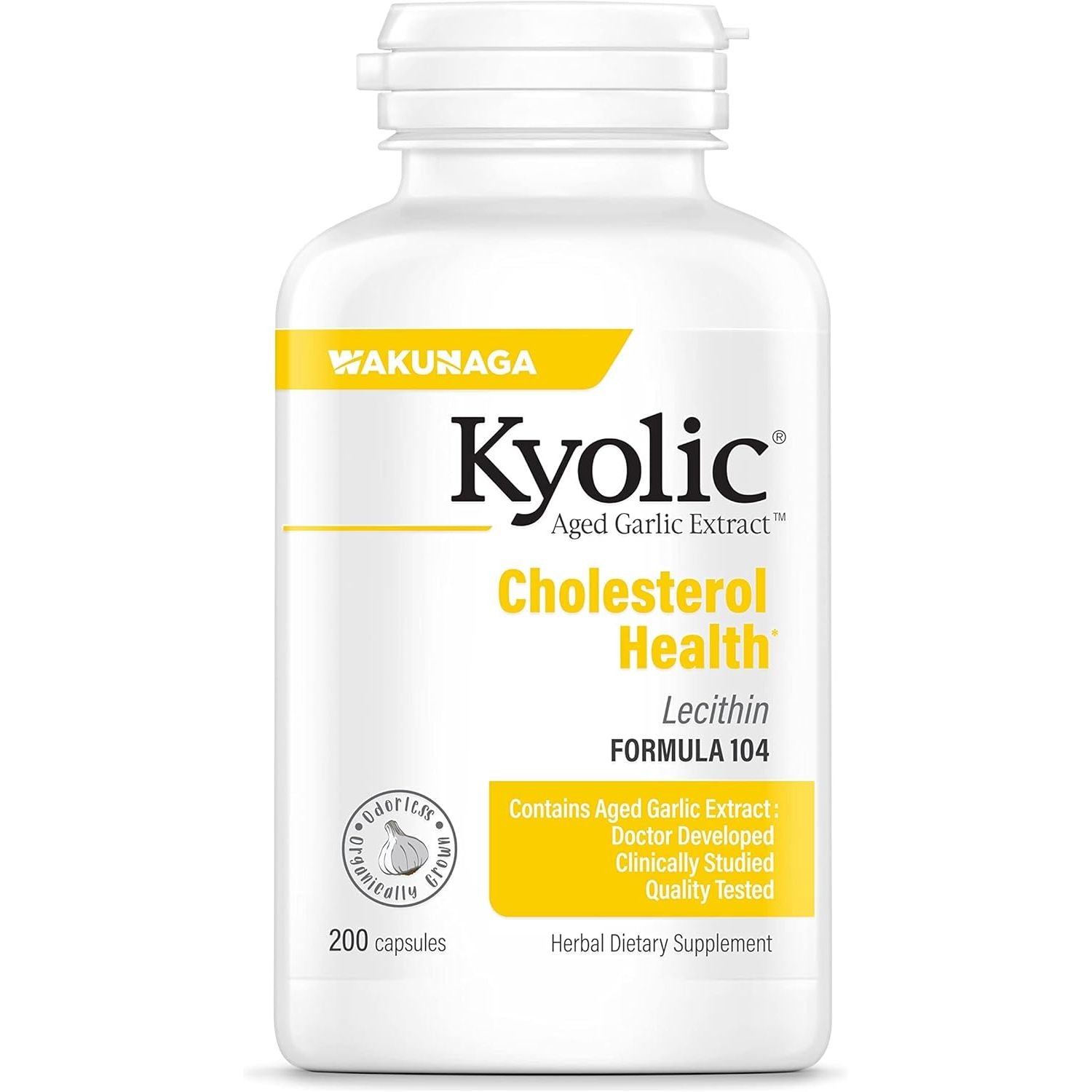 Buy now Kyolic Aged Garlic Extract Formula 104, Cholesterol Health 200 Count (Pack of 1) at indiglob india