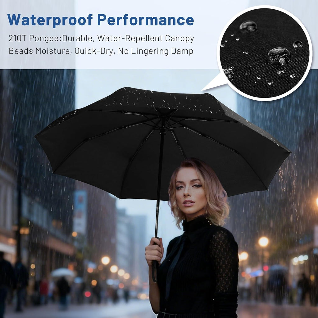 Buy now SY COMPACT Travel Umbrella Windproof Factory outlet Compact Automatic Umbrellas for Rain Compact Small UV Sun Protection Umbrella Durable Waterproof Lightweight-Fits Backpack Car Purse at indiglob india