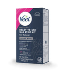 VEET Ready-To-Use Waxing Kit For Women | Wax Strips For Body Hair Removal, Wax Kit For Ingrown Hair Treatment, Personal Care Product, Hair Remover | 40ct Waxing Strips, 4ct Body Wipes
