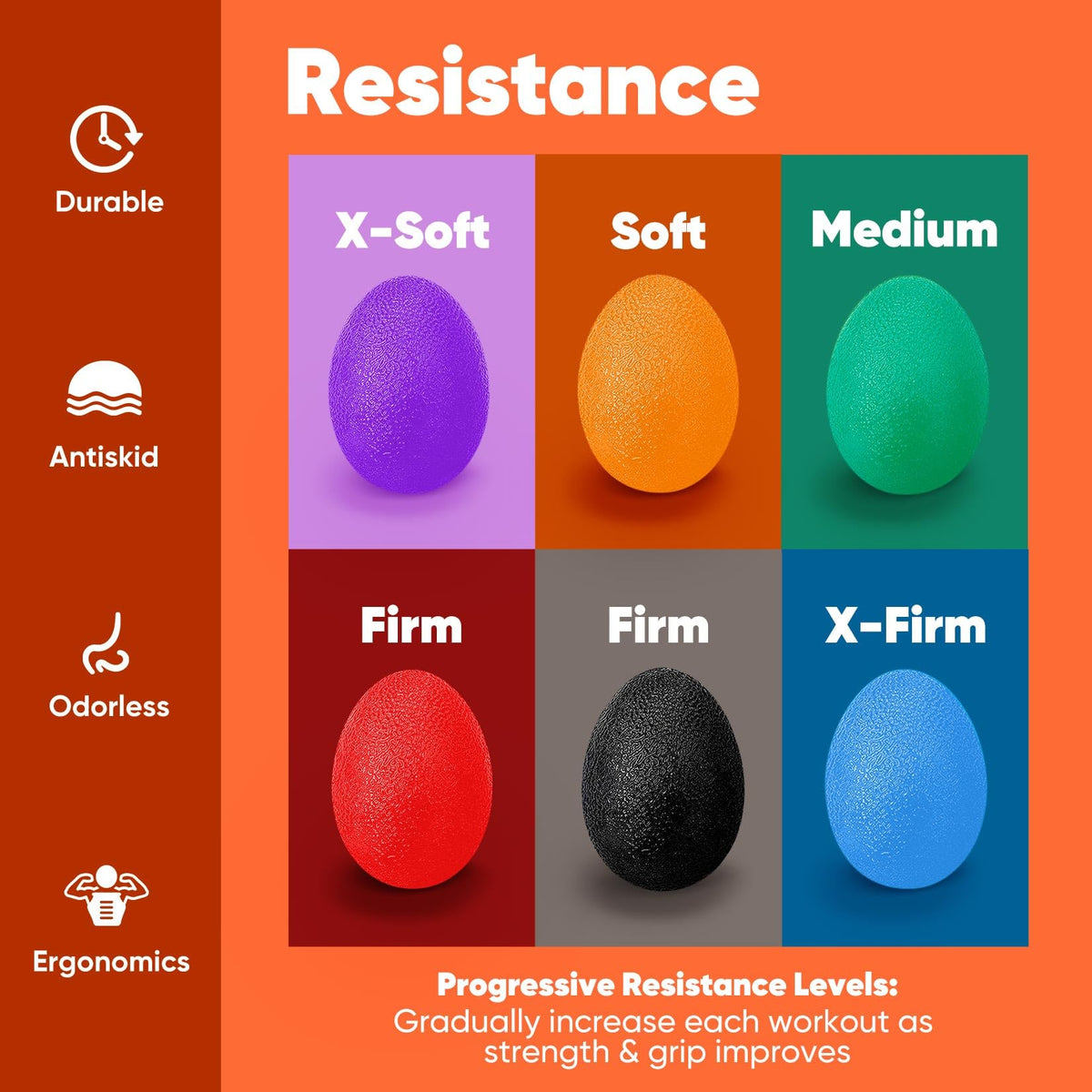 HiKeep Stress Balls for Adults (6 Pack), Stress Ball, Grip Strength Trainer