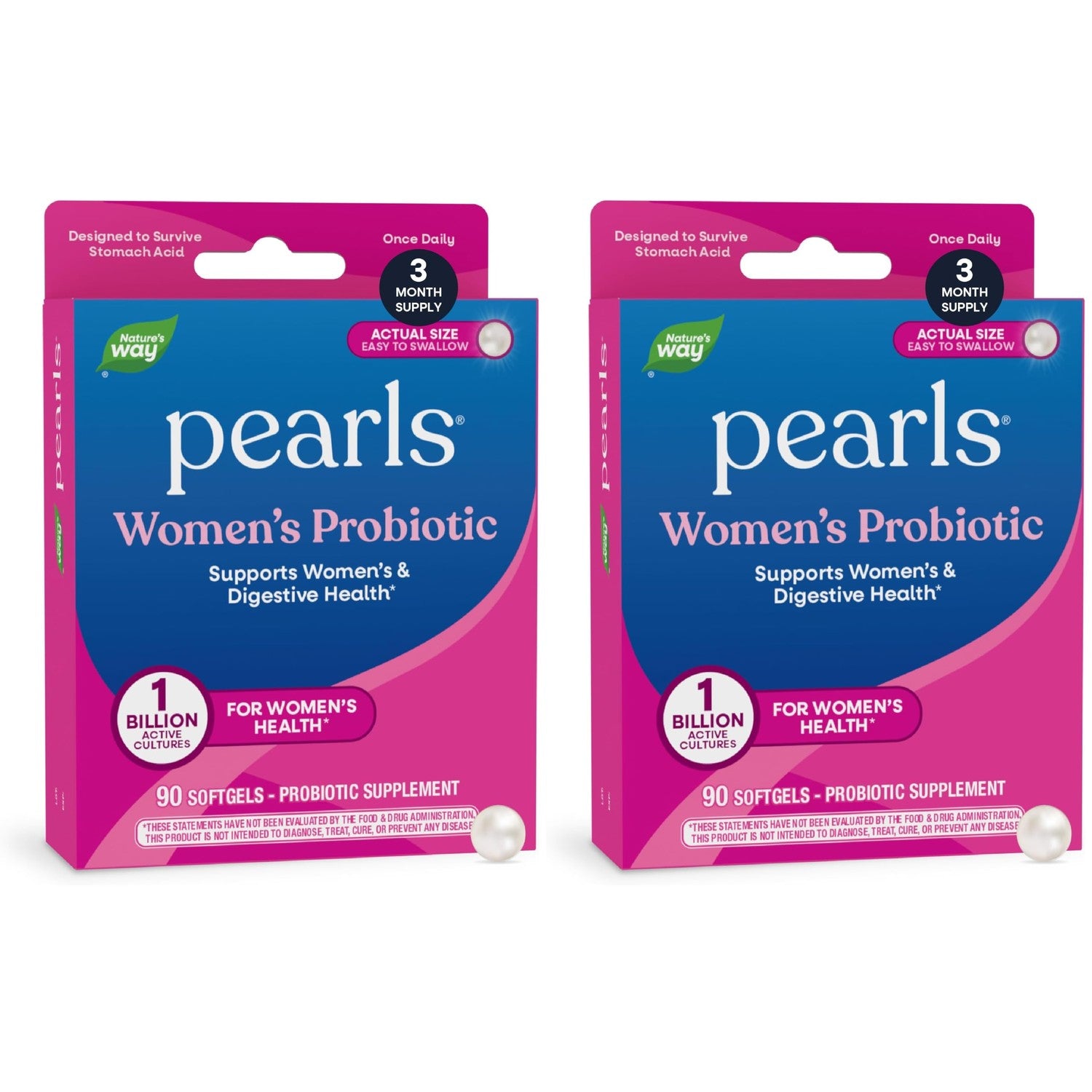Nature's Way Women's Probiotic Pearls, Supports Vaginal Health*, 30 ct | Supports Vaginal & Digestive Health*, 1 Billion Live Cultures, Protects Against Occasional Bloating & Constipation*, Softgels