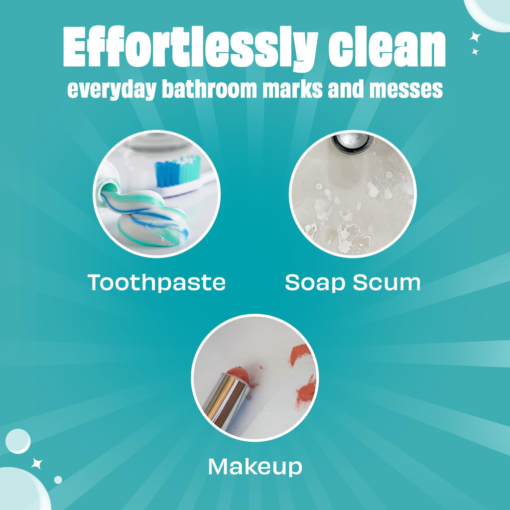 Scrubbing Bubbles Easy Clean Quick Eraser, Multipurpose Durable Bathroom Cleaner Sponge for Shower and Tub Tiles, Sinks, Faucets, Counters, Toilets, Glass Doors & More, 4-Count