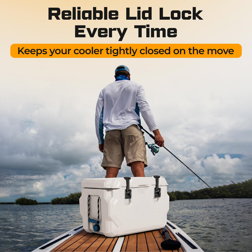 Jmoe USA Replacement Cooler Latches Compatible with Lifetime Coolers, Improved Rubber and Polymer Material | Lid Latch Set for Hard-Sided Cooler (2-Pack)