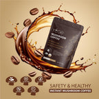 Mushroom Coffee, Instant Mushroom Coffee with Cordyceps, Reishi, King Trumpet, Shiitake, Turkey Tail, Lions Mane for Energy, Focus, Positive Mood & Immune Support (30 Servings)