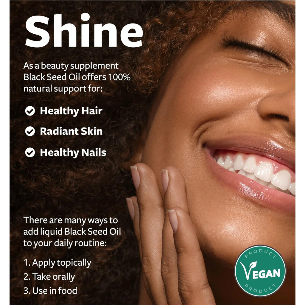 USDA Organic Black Seed Oil Liquid (4 fl oz) Premium Cold-Pressed Nigella Sativa Producing Pure Black Cumin Seed Oil - Antioxidant Supplement - Vegan, Gluten-Free, & Non-GMO (No Pills or Capsules)