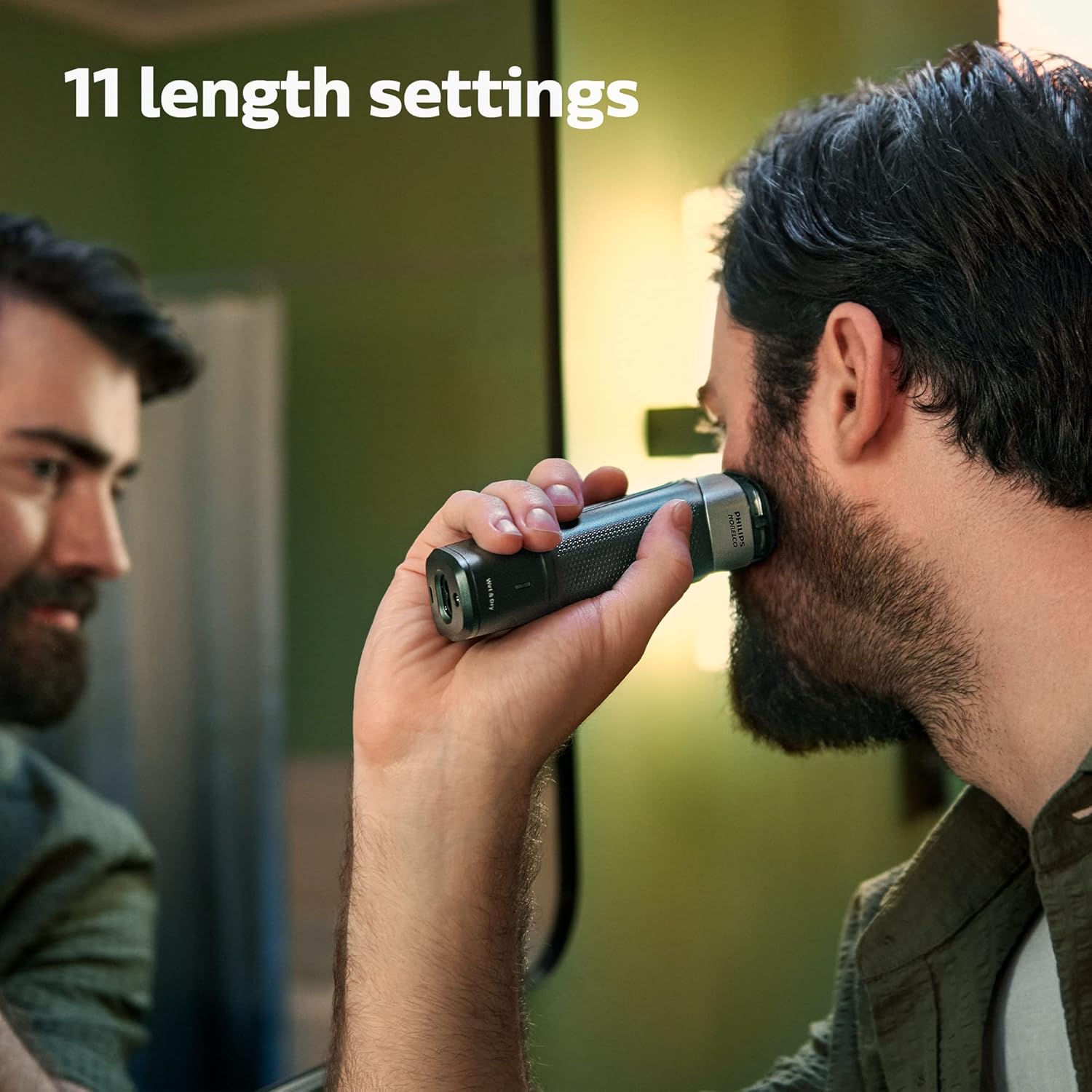 Buy now Philips Norelco Multigroom 5000 Series, All-in-One Trimmer and Hair Clipper, 18-Piece Men's Grooming Kit for Beard, Face, Hair, Body and Intimate Areas, No Blade Oil Needed, Model MG5910/49 at indiglob india