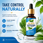 ALKO STOP Drops, Herbal Balance Drops, Natural Plant-Based Essence for Calm Focus & Clarity, Control Support, Emotional Balance Aid, Wellness Routine Drops for a Centered Lifestyle, 60ml/2 Fl Oz