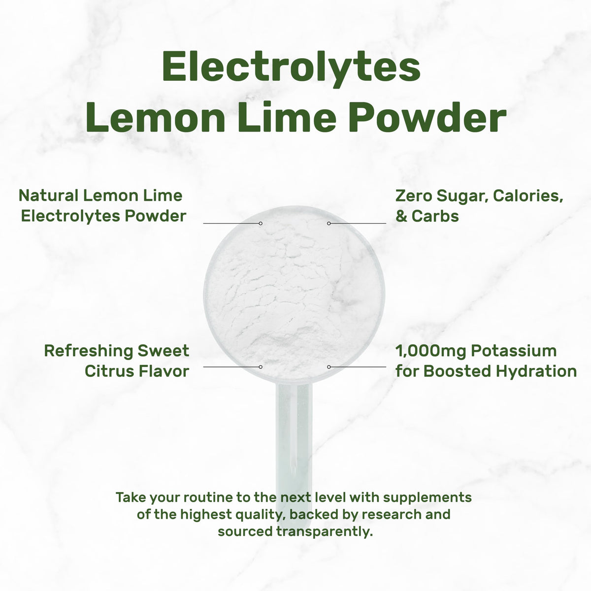 Electrolytes Powder, 1lb (69 Servings) – No Sugar, Lemon Lime – Hydration Supplement Drink Mix – High Potassium 1,000mg Per Serving, Manganese & Magnesium – Natural Hydration & Energy – Keto Friendly